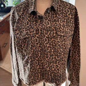 Free People Denim Animal Print Jacket
